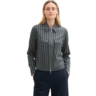 TOM TAILOR damblazer, 36552 – samtida marinblå kontroll, XL TOM TAILOR damblazer, 36552 – samtida marinblå kontroll, XL