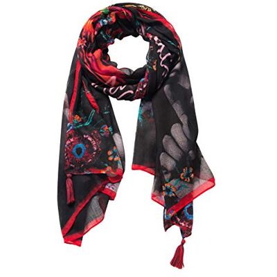 Desigual Dam Fular_Joala Scarf, (Negro 2000), en (Storlek: U), (svart 2000), en storlek Desigual Dam Fular_Joala Scarf, (Negro 2000), en (Storlek: U), (svart 2000), en storlek