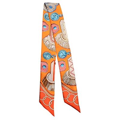 JERLA Scarf i 100% mullbärssilke, huvud-/hårband, omlindning för handväskehandtag, halsduk för kvinnor, 33.5"×1.97 JERLA Scarf i 100% mullbärssilke, huvud-/hårband, omlindning för handväskehandtag, halsduk för kvinnor, 33.5"×1.97