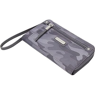 Baggallini dam dragkedja runt plånbok, mörkgrå camo, en storlek Baggallini dam dragkedja runt plånbok, mörkgrå camo, en storlek