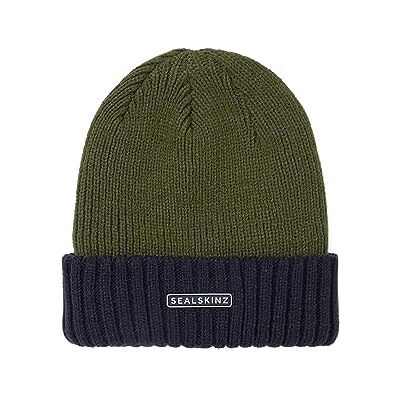 SealSkinz Bacton Vattentät Beanie Som Kan Rullas Upp För Kallt Väder, Olivgrön/Marinblå, Xxl SealSkinz Bacton Vattentät Beanie Som Kan Rullas Upp För Kallt Väder, Olivgrön/Marinblå, Xxl