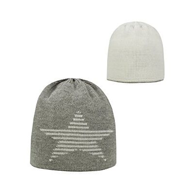 Döll Topfmütze Zum Wenden Strick Cap, Grau (ljusgråmelerad 8100), 49 cm Döll Topfmütze Zum Wenden Strick Cap, Grau (ljusgråmelerad 8100), 49 cm
