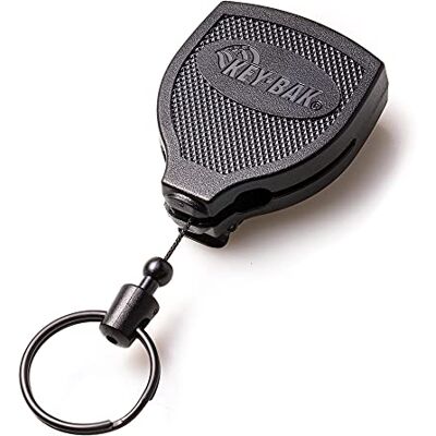 KEY-BAK SUPER48 PLUS HD 8 oz. Tvåhänt infällbar nyckelring med en 122 cm infällbar sladd och låsande stålbältesklämma, svart (0S48-8474) KEY-BAK SUPER48 PLUS HD 8 oz. Tvåhänt infällbar nyckelring med en 122 cm infällbar sladd och låsande stålbältesklämma, svart (0S48-8474)