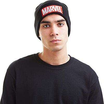 Marvel Serietidningslogotyp herr mössa, Svart, en storlek Marvel Serietidningslogotyp herr mössa, Svart, en storlek