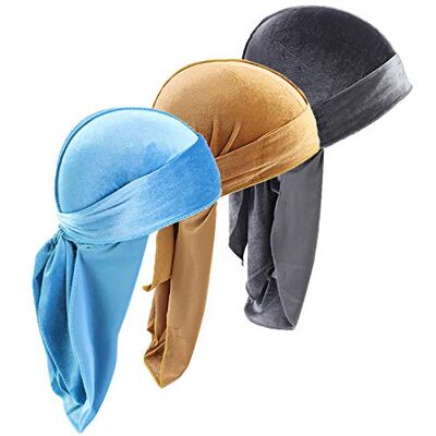 Upsmile Durags Doo Rag Dew Rags för män 360 vågor 3-pack sammet durag huvudbonader skalle hatt huvudbonad för män kvinnor, 4c, en storlek, 4c, One Size Upsmile Durags Doo Rag Dew Rags för män 360 vågor 3-pack sammet durag huvudbonader skalle hatt huvudbonad för män kvinnor, 4c, en storlek, 4c, One Size