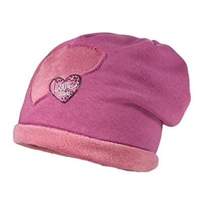 maximo Beanie-mössa för flickor från Jersey med herzmotiv hatt, lila (Lilas 17), 49 maximo Beanie-mössa för flickor från Jersey med herzmotiv hatt, lila (Lilas 17), 49