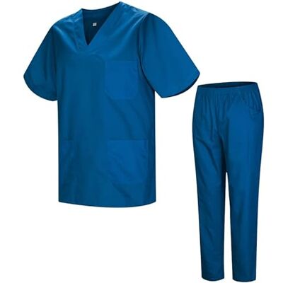 MISEMIYA Pack * 2 Pcs CASACA Y PANTALÓN SANITARIOS UNISEX UNIFORMES SANITARIOS MÉDICOS 2-817-8312 L, Azul 37 MISEMIYA Pack * 2 Pcs CASACA Y PANTALÓN SANITARIOS UNISEX UNIFORMES SANITARIOS MÉDICOS 2-817-8312 L, Azul 37