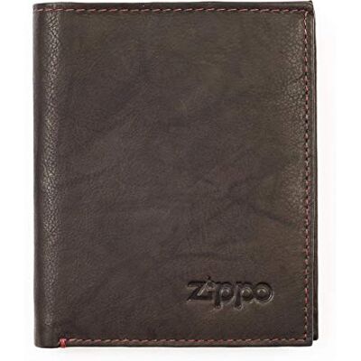 Zippo -plånbok – Läder – Brun, mocka – Portmonnä med myntfack – Perfekt för kort och sedlar Zippo -plånbok – Läder – Brun, mocka – Portmonnä med myntfack – Perfekt för kort och sedlar