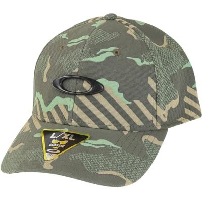 Oakley herr Tincan keps hatt, svart/kolfiber fiber, Grön rand/grepp kamouflage, S Oakley herr Tincan keps hatt, svart/kolfiber fiber, Grön rand/grepp kamouflage, S