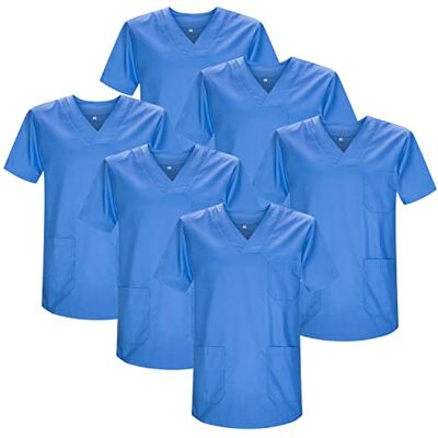 MISEMIYA Pack AV 6 enheter Sanitär Casaca Unisex MEDISK Sjuksköterska Uniform Sanitär, Celeste 21, XS MISEMIYA Pack AV 6 enheter Sanitär Casaca Unisex MEDISK Sjuksköterska Uniform Sanitär, Celeste 21, XS
