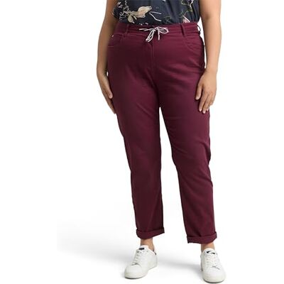 TOM TAILOR Plussize dambyxor, 16427 – vinröd, 52W / 28L TOM TAILOR Plussize dambyxor, 16427 – vinröd, 52W / 28L