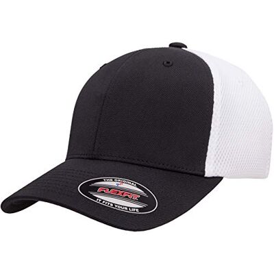 Flexfit Ultrafiber Airmesh anpassad keps hatt, svart/vit, S/M Flexfit Ultrafiber Airmesh anpassad keps hatt, svart/vit, S/M