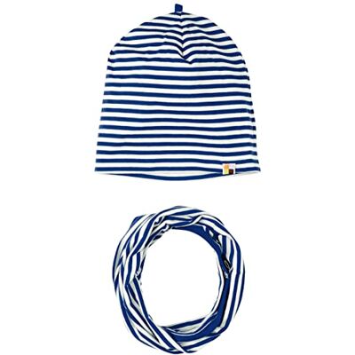 loud + proud unisex barnset slanghalsduk, GOTS certifierad beanie-mössa, Ultraamarin, 49-50 loud + proud unisex barnset slanghalsduk, GOTS certifierad beanie-mössa, Ultraamarin, 49-50