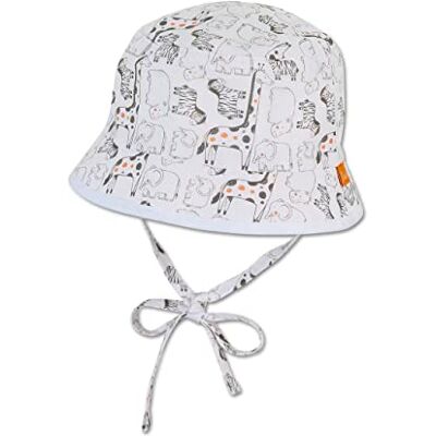 Sterntaler Unisex barn vändbar fiskarhatt safari djur barnmössa, vit, normal, Vit Sterntaler Unisex barn vändbar fiskarhatt safari djur barnmössa, vit, normal, Vit