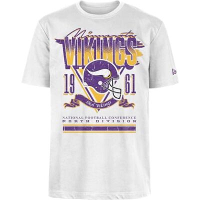 Minnesota Vikings New Era keps NFL överdimensionerad t-shirt skärmtryck slitet team grafisk vit unisex Minnesota Vikings New Era keps NFL överdimensionerad t-shirt skärmtryck slitet team grafisk vit unisex