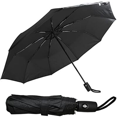 RAM ONLINE Ram® Fällbart reseparaply, automatisk öppning och stängning ergonomiskt handtag, golfparaply 10 ribbor bygely bärbart smalt starkt lätt paraply, Svart, Medium, Klassiskt RAM ONLINE Ram® Fällbart reseparaply, automatisk öppning och stängning ergonomiskt handtag, golfparaply 10 ribbor bygely bärbart smalt starkt lätt paraply, Svart, Medium, Klassiskt