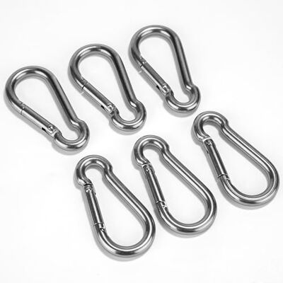 Cheerhom 6 stycken nyckelringar karbinhake, karbinhake med snäppstängning, nyckelring karbinhake, karbinhakar i rostfritt stål för camping, fiske, vandring eller resor Cheerhom 6 stycken nyckelringar karbinhake, karbinhake med snäppstängning, nyckelring karbinhake, karbinhakar i rostfritt stål för camping, fiske, vandring eller resor