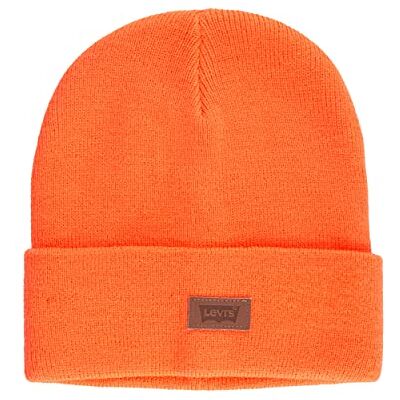 Levi's Unisex klassisk varm vinterstickad mössa med fleece fodrad för kvinnor och män beanie-mössa, Neon orange solid, one size Levi's Unisex klassisk varm vinterstickad mössa med fleece fodrad för kvinnor och män beanie-mössa, Neon orange solid, one size