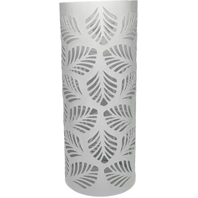 DRW Rund paraply i metall i vitt 15,5x49cm DRW Rund paraply i metall i vitt 15,5x49cm