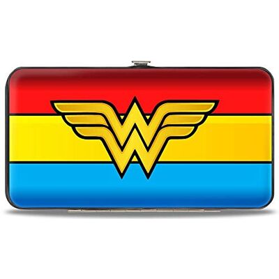 Buckle-Down Hinge Wallet Wonder Woman-logotyp/randig röd/gul/blå, flerfärgad, One Size Buckle-Down Hinge Wallet Wonder Woman-logotyp/randig röd/gul/blå, flerfärgad, One Size