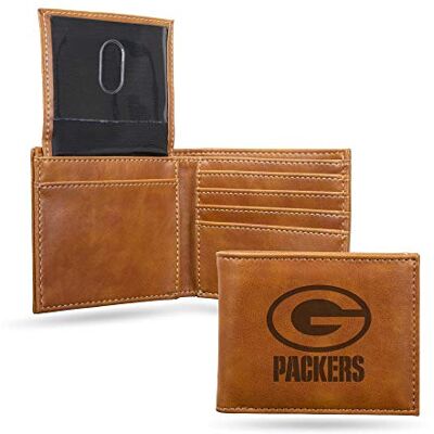 Rico Industries NFL lasergraverad plånbok med dragkedja, brun Lagfärg 3.5 x 4.25-inches Rico Industries NFL lasergraverad plånbok med dragkedja, brun Lagfärg 3.5 x 4.25-inches