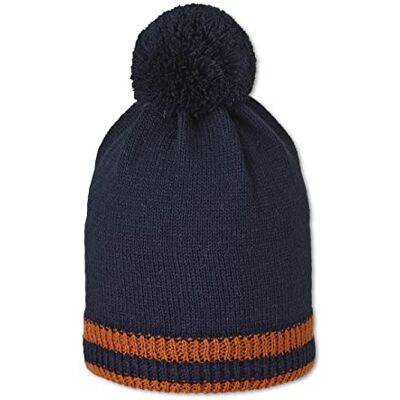 Sterntaler Unisex barnmössa baby tofs-stickad mössa kant, marinblå, 55 Sterntaler Unisex barnmössa baby tofs-stickad mössa kant, marinblå, 55