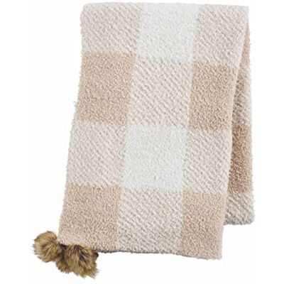 Mud Pie Buffalo Check Chenille Scarf, Taupe, One Size, Mullvadsbrunt, en storlek Mud Pie Buffalo Check Chenille Scarf, Taupe, One Size, Mullvadsbrunt, en storlek