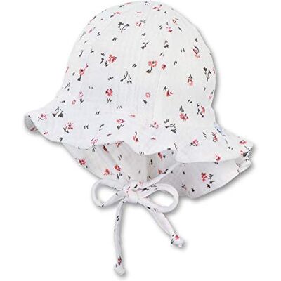 Sterntaler Flapper för flickor med knytband, nackskydd och muslintyg med små blommor, ecru, 43 Sterntaler Flapper för flickor med knytband, nackskydd och muslintyg med små blommor, ecru, 43