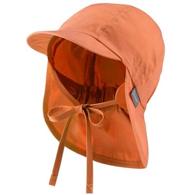Sterntaler Unisex toppmössa med nackskydd med öronlappar och knytband, solhatt, rost, 49 Sterntaler Unisex toppmössa med nackskydd med öronlappar och knytband, solhatt, rost, 49