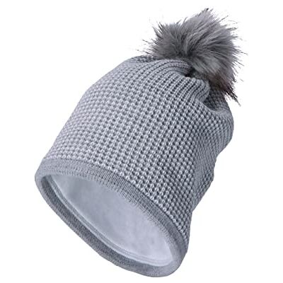 Sterntaler Flickor pom-mössa glittereffekt mössa, silvermelerad, 55 Sterntaler Flickor pom-mössa glittereffekt mössa, silvermelerad, 55