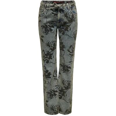 ONLY ONLMOTT LW STR FLORAL Belt Red DNM DOT, Mellanblå denim, 30W x 30L ONLY ONLMOTT LW STR FLORAL Belt Red DNM DOT, Mellanblå denim, 30W x 30L