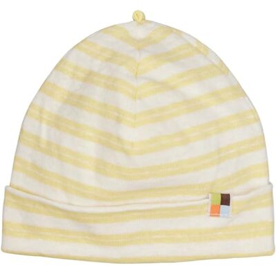 loud + proud unisex barn ränder med linne, tillverkad av ekologisk bomull, GOTS certifierad beanie-mössa, blond, 45-48 loud + proud unisex barn ränder med linne, tillverkad av ekologisk bomull, GOTS certifierad beanie-mössa, blond, 45-48