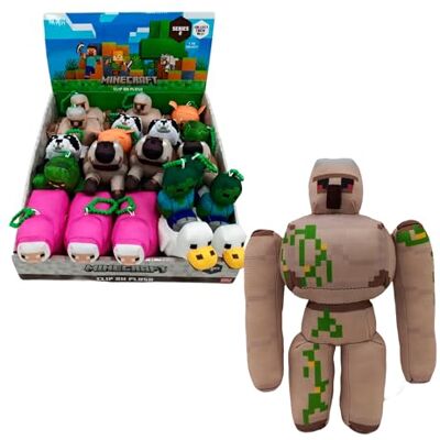 Bizak Minecraft Plysch Nyckelring 13 cm Iron Golem, Mjuk Figur med Ring för Ryggsäck Eller Nycklar, Officiell Samlarleksak (64110036-3) Bizak Minecraft Plysch Nyckelring 13 cm Iron Golem, Mjuk Figur med Ring för Ryggsäck Eller Nycklar, Officiell Samlarleksak (64110036-3)
