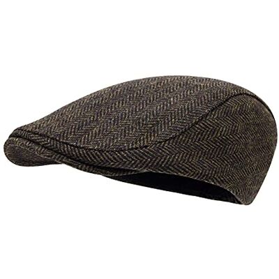STARANCE Platt keps för män ull tweed körmössa irländsk nyhetspojke hatt, Fiskbensmönstrad kaffe, One Size STARANCE Platt keps för män ull tweed körmössa irländsk nyhetspojke hatt, Fiskbensmönstrad kaffe, One Size