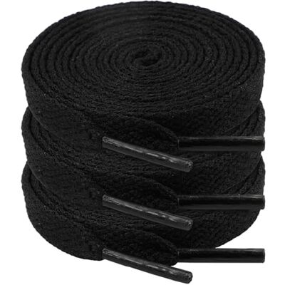 riemot 3 par platta skosnören, 8 mm breda, slitstarka skoband, ersättningsfodral av polyester för sneakers, löparskor, skridskor, fritidsskor, segelskor, 3 par svart, 120 riemot 3 par platta skosnören, 8 mm breda, slitstarka skoband, ersättningsfodral av polyester för sneakers, löparskor, skridskor, fritidsskor, segelskor, 3 par svart, 120