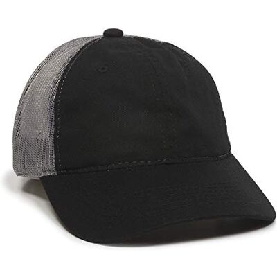 Outdoor Cap Utomhus keps plagg tvättad nätbaksida keps Svart/grå En storlek Outdoor Cap Utomhus keps plagg tvättad nätbaksida keps Svart/grå En storlek