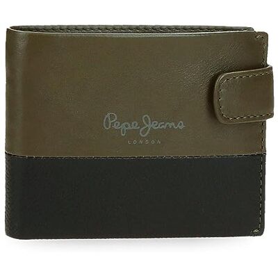 Pepe Jeans Dual horisontell plånbok med grön klickstängning 11x8,5x1 cms läder, Grön, Talla única, Horisontell plånbok med klickstängning Pepe Jeans Dual horisontell plånbok med grön klickstängning 11x8,5x1 cms läder, Grön, Talla única, Horisontell plånbok med klickstängning