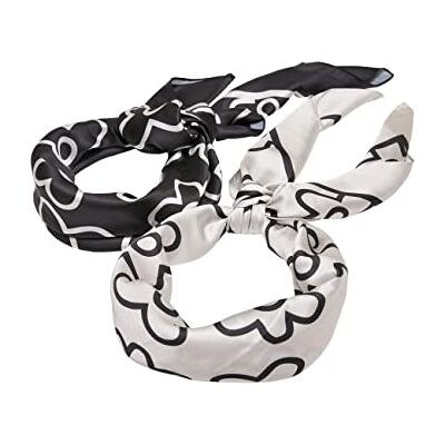 Urban Classics Unisex Big Pattern Bandana 2-pack, Mjuk havsgräs/svart, One size Urban Classics Unisex Big Pattern Bandana 2-pack, Mjuk havsgräs/svart, One size