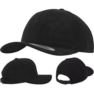 Flexfit Keps borstad bomull twill mid-profil, svart, En Storlek Flexfit Keps borstad bomull twill mid-profil, svart, En Storlek