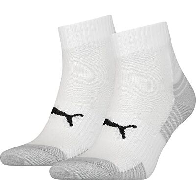 PUMA Unisex kvartsstrumpor (2-pack), Vit, 46 PUMA Unisex kvartsstrumpor (2-pack), Vit, 46