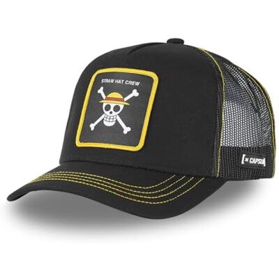 Capslab One Piece keps för män och kvinnor, Luffy Trucker-keps, original manga, Trucker-Straw-Hat-Black-#30179, One size Capslab One Piece keps för män och kvinnor, Luffy Trucker-keps, original manga, Trucker-Straw-Hat-Black-#30179, One size