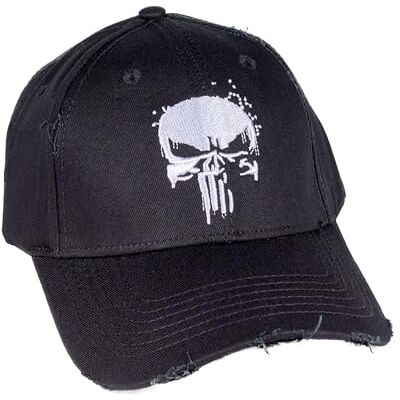 cotton division Legend Icon Officiell Marvel The Punisher grungy punisher snapback basebollkeps unisex keps justerbar hatt med visir streetwear, en storlek, svart cotton division Legend Icon Officiell Marvel The Punisher grungy punisher snapback basebollkeps unisex keps justerbar hatt med visir streetwear, en storlek, svart
