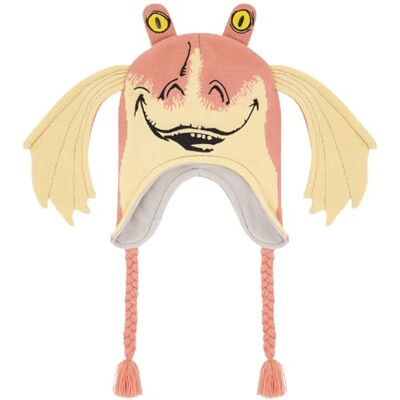 Star Wars Jar Jar Binks Beanie Hat, Peruvian Winter Knit Cap with 3D Gungan Ears and Tassels, Multi, One Size Star Wars Jar Jar Binks Beanie Hat, Peruvian Winter Knit Cap with 3D Gungan Ears and Tassels, Multi, One Size