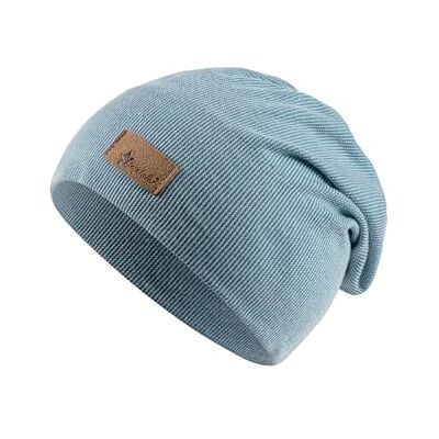 Sterntaler Beanie ribbor – säckig beanie stickad med snyggt kuvert – lätt mössa för spädbarn – beanie pojkar med fint ribbmönster, Gråblå, 49 Sterntaler Beanie ribbor – säckig beanie stickad med snyggt kuvert – lätt mössa för spädbarn – beanie pojkar med fint ribbmönster, Gråblå, 49
