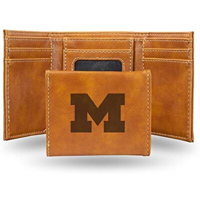 Rico Industries NCAA lasergraverad tredelad plånbok, brun Brun 5.75 x 7-inches Rico Industries NCAA lasergraverad tredelad plånbok, brun Brun 5.75 x 7-inches