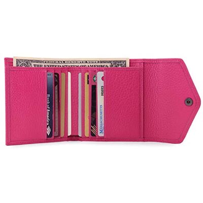 Otto Angelino Plånbok i äkta läder – RFID-blockering – unisex, Rosa, en storlek Otto Angelino Plånbok i äkta läder – RFID-blockering – unisex, Rosa, en storlek