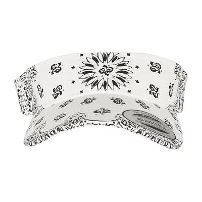 Flexfit Unisex Bandana 8888BP Visor, Vit, Svart, one size Flexfit Unisex Bandana 8888BP Visor, Vit, Svart, one size