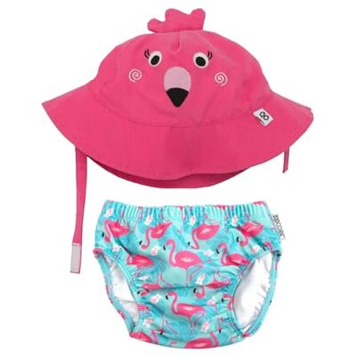Zoocchini UPF50+ Baby badblöja och solhatt set, Franny flamingo, 3-6 Month Zoocchini UPF50+ Baby badblöja och solhatt set, Franny flamingo, 3-6 Month