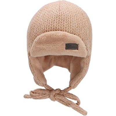 Sterntaler Pojksflygarmössa stickad mössa, beige, 45 Sterntaler Pojksflygarmössa stickad mössa, beige, 45