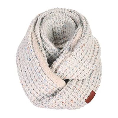 Bickley & Mitchell Bickley + Mitchell Kvinnors tjocka mjuk teddy fodrad kvinnors infinity scarf 62057–07, linne, en storlek Bickley & Mitchell Bickley + Mitchell Kvinnors tjocka mjuk teddy fodrad kvinnors infinity scarf 62057–07, linne, en storlek